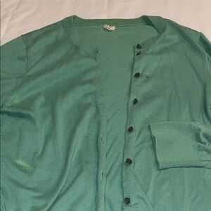 J. Crew Green Cardigan Sweater